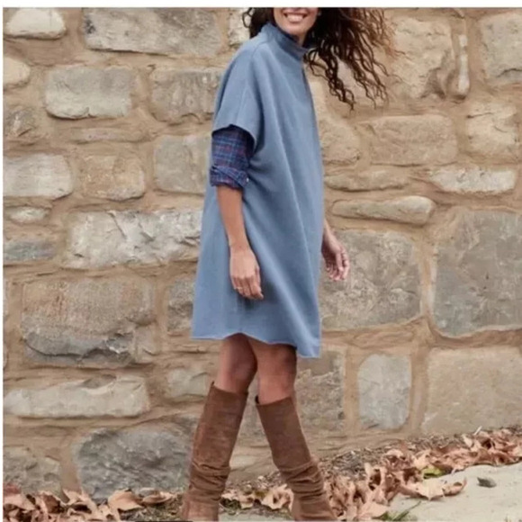 Frank & Eileen Ella The Easiest Dress In Jean Blue Fleece Size XS - Small - Picture 7 of 13